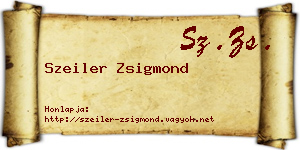 Szeiler Zsigmond névjegykártya